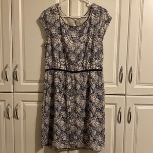 Loft navy and cream dress size 14